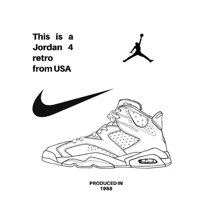 

sketsa gambar air jordan 4