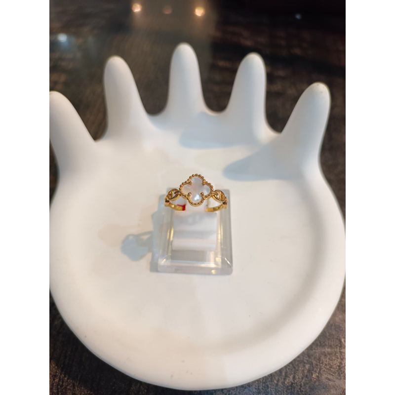 cincin emas vc bunga cet putih emas kadar 300/6k