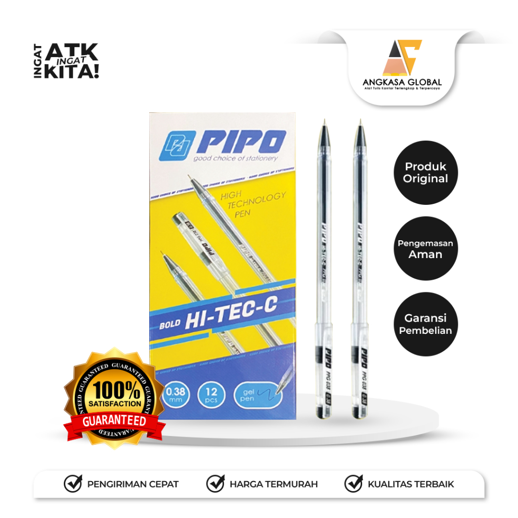 

PIPO PULPEN HI-TEC-C 0.38mm (1LSN/ 12PCS)