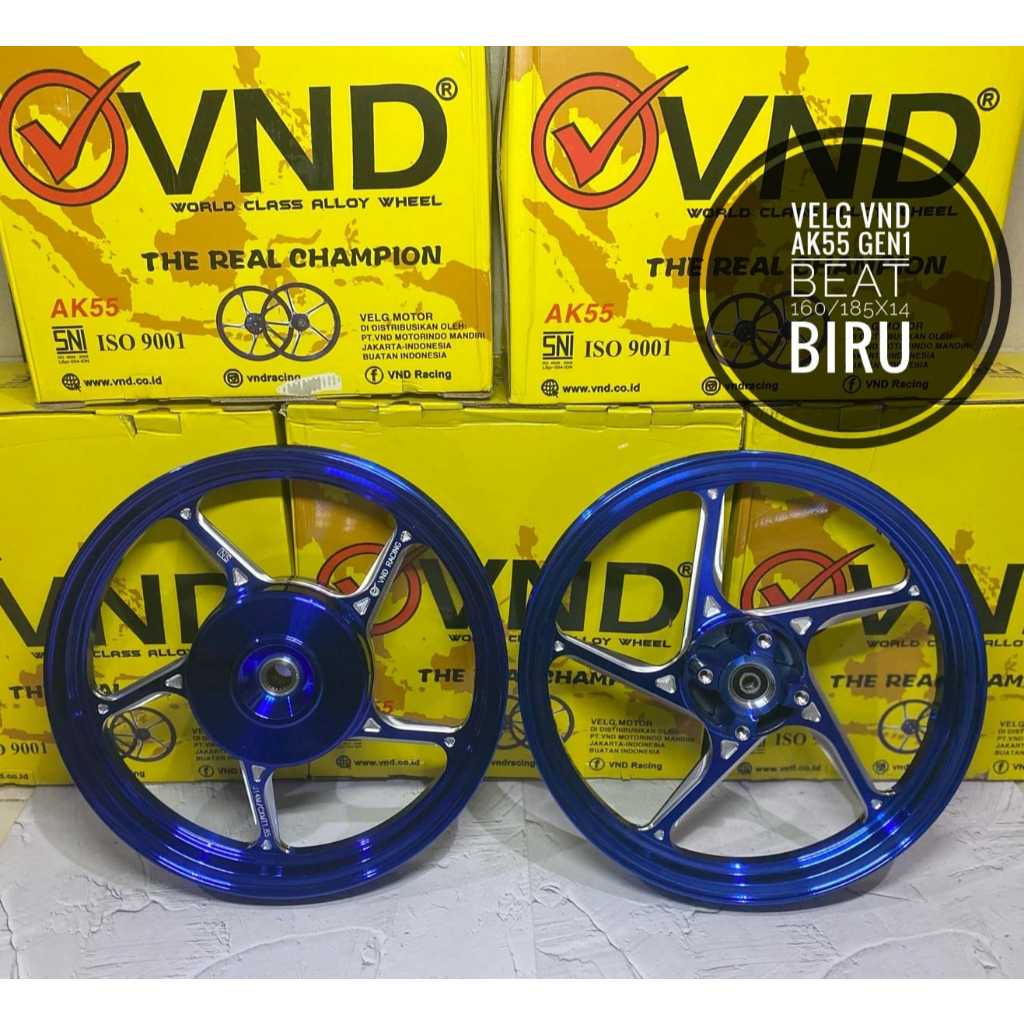 Velg VND AK55 Gen 1 Beat Vario 110 Scoopy Ring 14 Genio ring 14 spacy ring 14 Hitam merah biru crom 