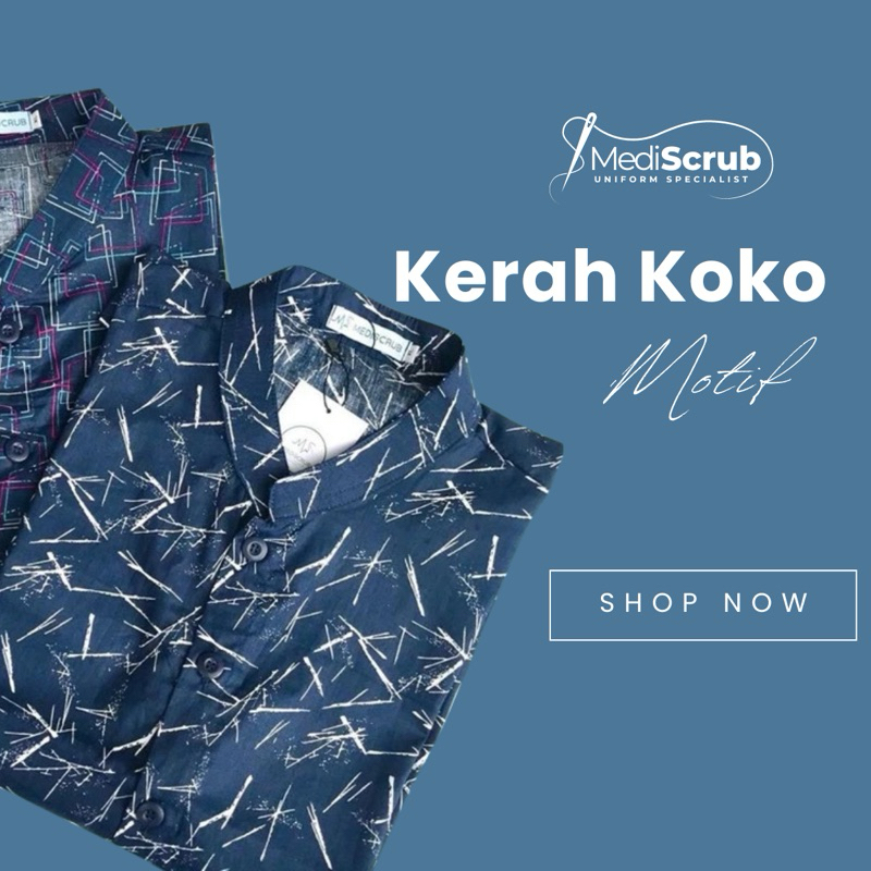 MEDISCRUB - Baju jaga OK KOKO MOTIF - Baju scrub Oka Seragam Medis | Dokter Perawat Medical UNIFORM