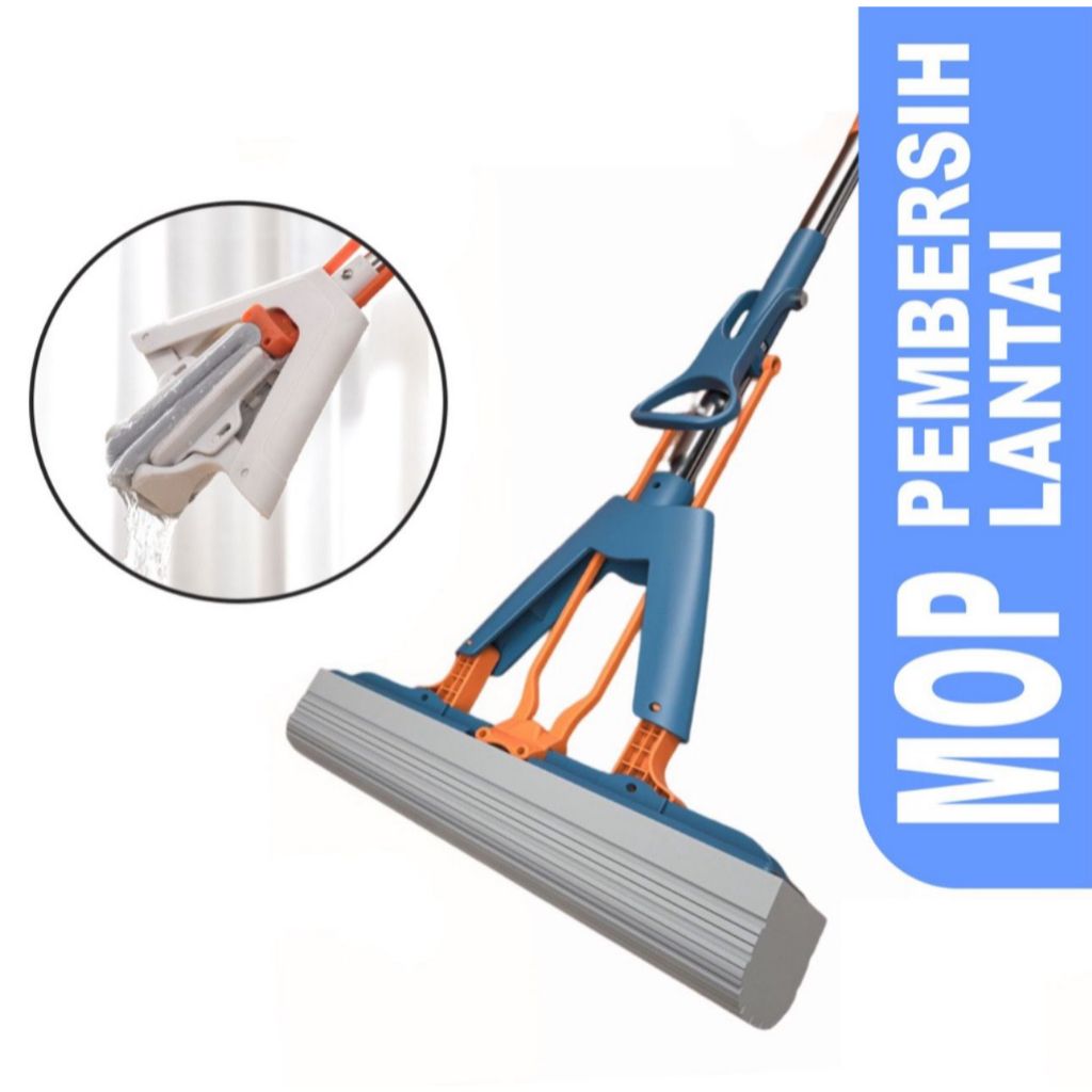 Alat Pel Lantai Spons Cleaning Mop / Pel Lantai Karet Pengering Lantai Peras Otomatis Best Seller