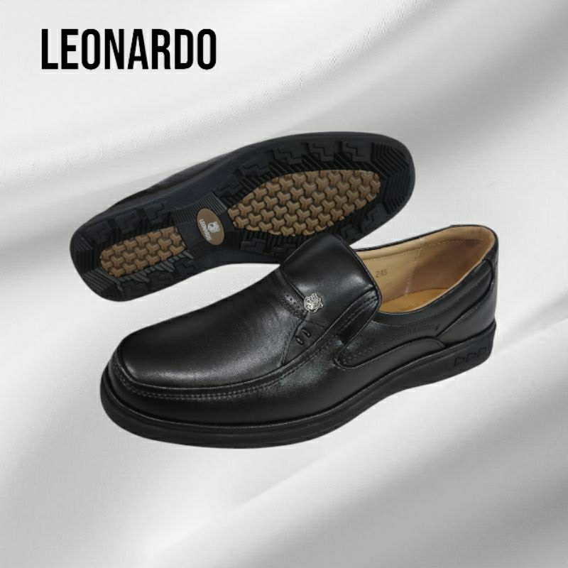 Sepatu Pantofel Pria Kulit -- Leonardo -- Best Seller Sepatu Formal Pria Leonardo
