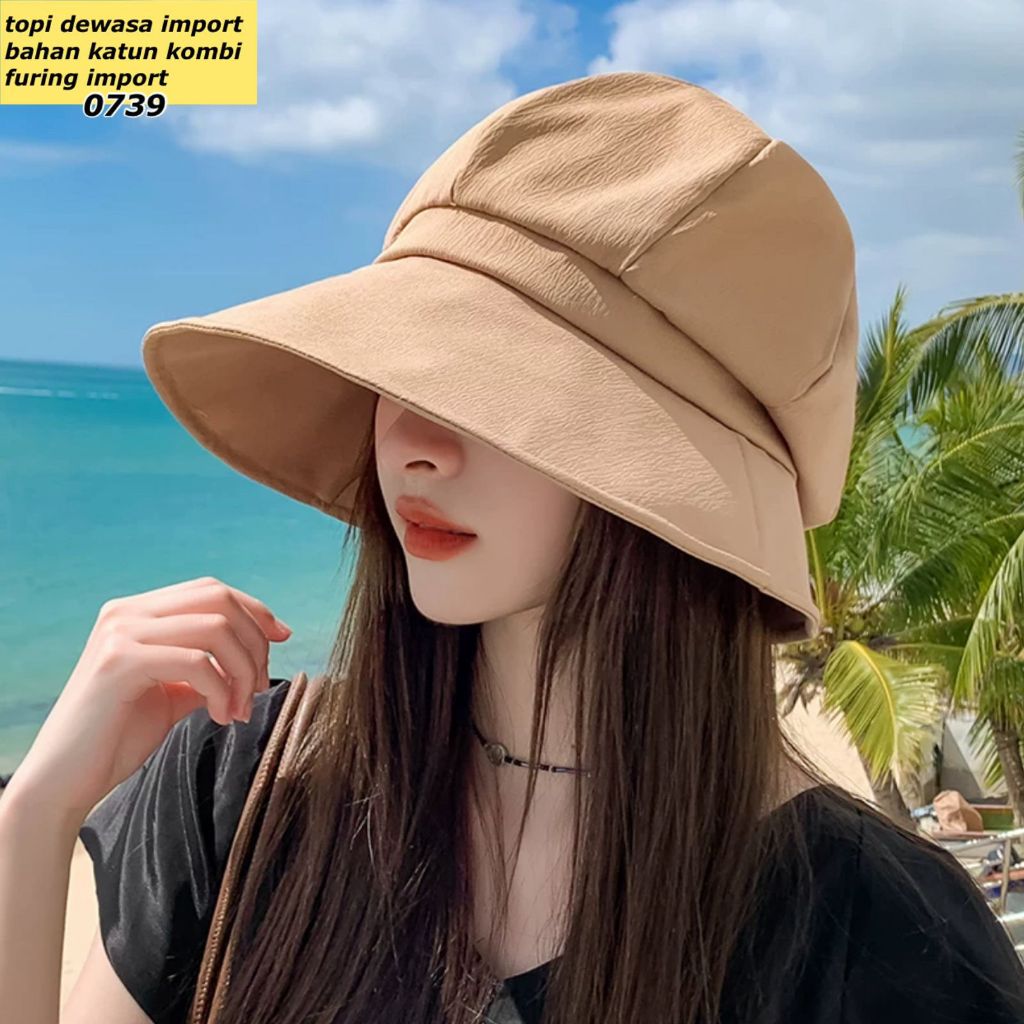 DAFASHION 0739 / Topi / Topi Fashion Wanita / Topi Import / Topi Kekinian Style Import / Topi uv
