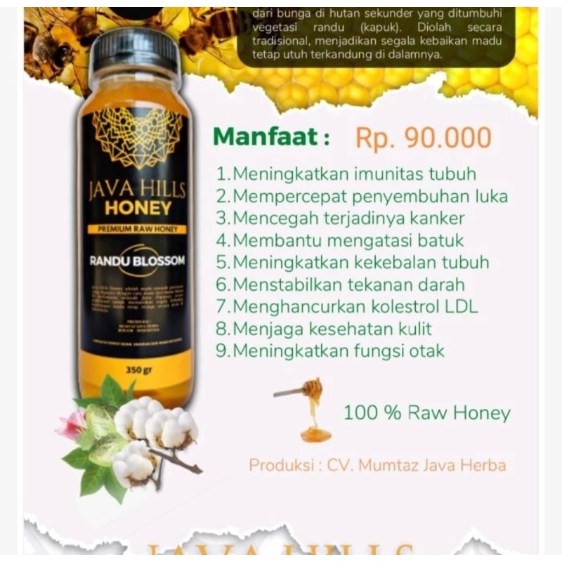 

Javahills Honey Java Hills Madu Randu Blossom 650 gr