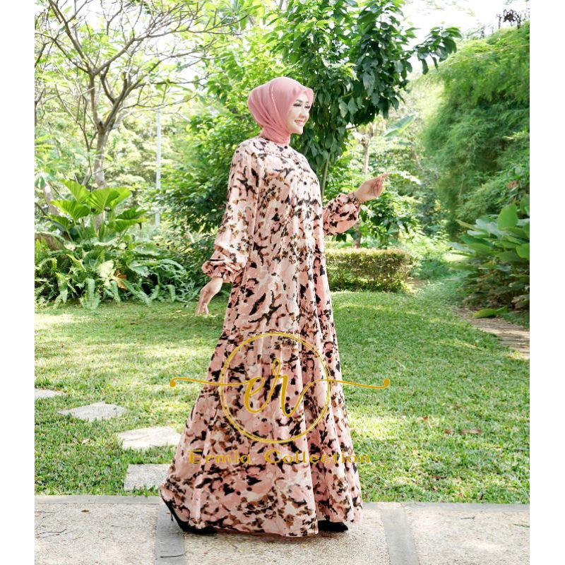 Ziany Dress | Gamis Motif Muslim Wanita | Gamis wanita katun Rayon Premium Import | Gamis Busui Frie