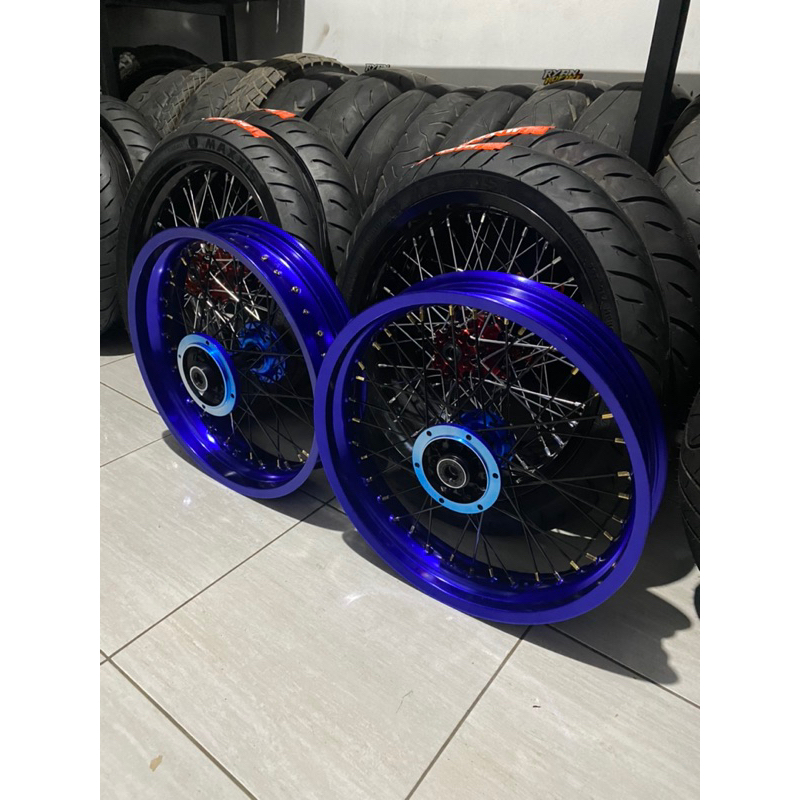 SUPERMOTO KLX BIRU UKURAN 300 350 TANPA BAN