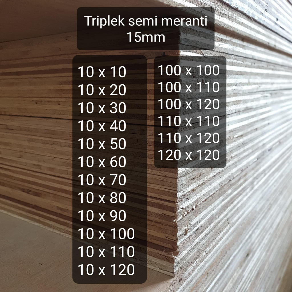 Triplek custom semi meranti 15mm plywood mutiplek halus 2 sisi