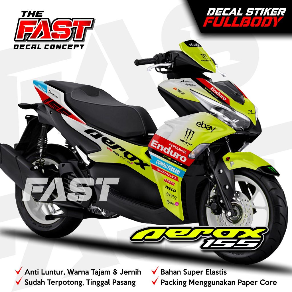TERBARU Decal Sticker Aerox New Enduro Racing MotoGP Variasi Fullbody All New Aerox 155 Connected - 
