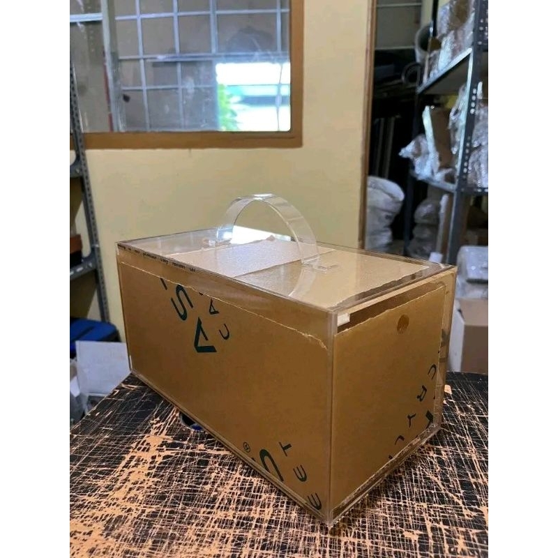 Tas Akrilik/Flower Bag Akrilik/Akrilik Hampers/Bahan Full Akrilik Bening Bisa Custom