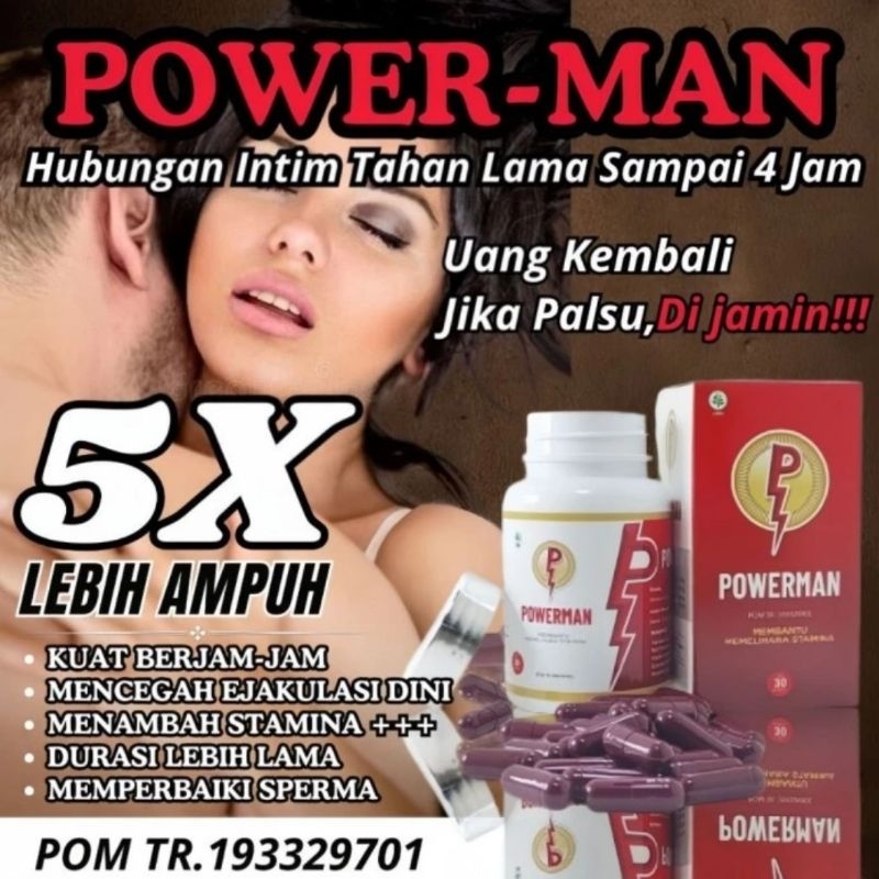 POWERMAN OBAT KUAT STAMINA PRIA DEWASA TERBAIK HERBAL BPOM