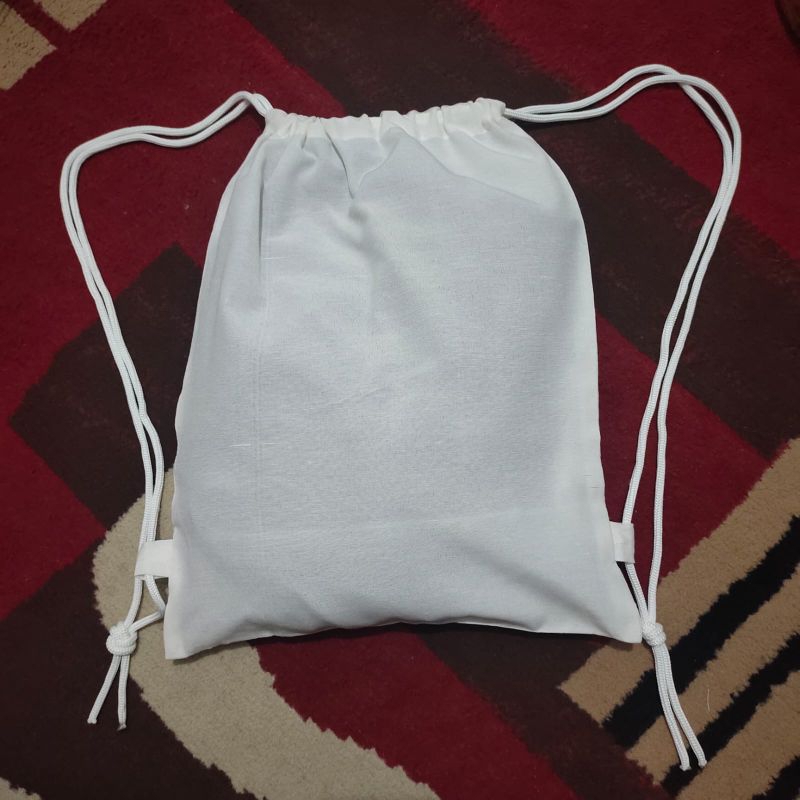 Tas serut blacu polos murah ukuran tinggi 40 cm x lebar 30 cm