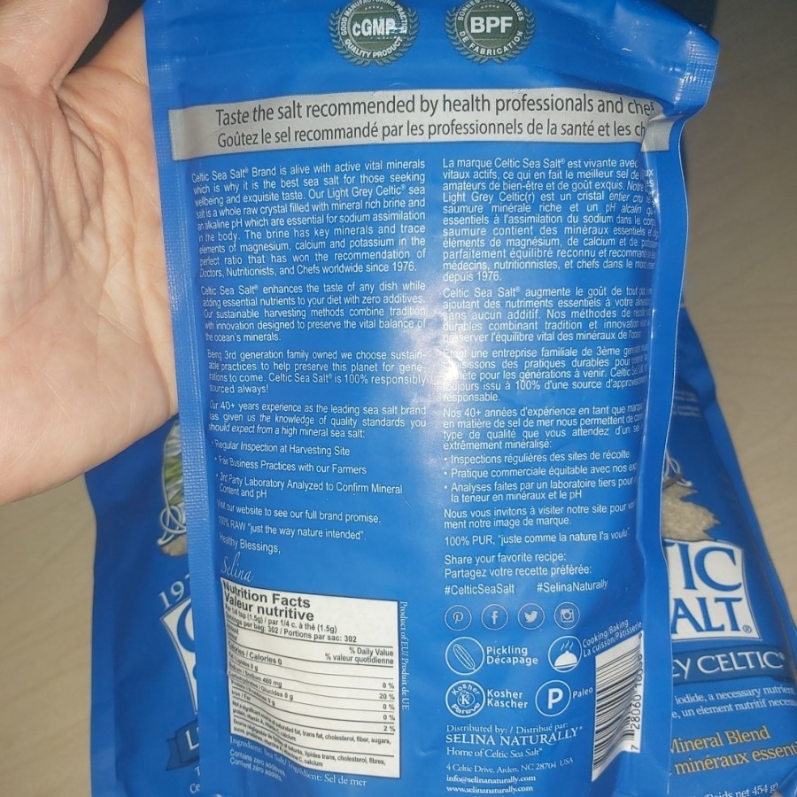 

Celtic Sea Salt Lht Grey Celtic, atau fine ground Vital Mineral Blend, 454 gram