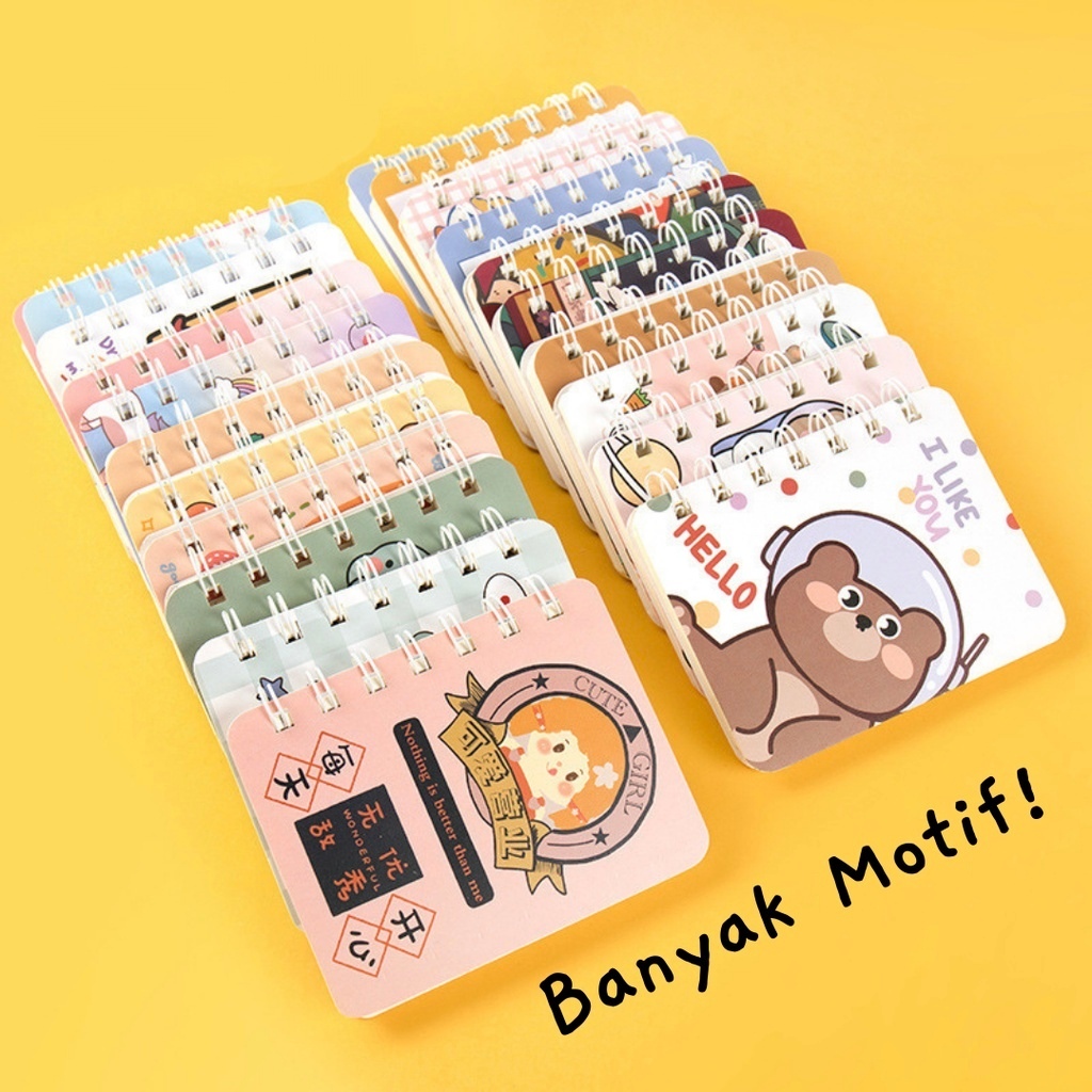 

1 PCS BUKU TULIS CATATAN MINI SPIRAL UKURAN A7 MOTIF GAMBAR KARTUN / BUKU CATATAN / BUKU KECIL / BUKU DIARY / MINI NOTEBOOK / BUKU TULIS MINI