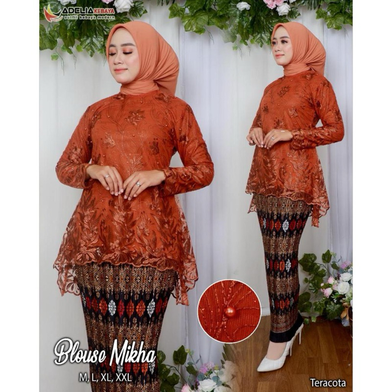 Saudah Kebaya - Set Kebaya Blouse Rinjani Bahan Tile Baju Wisuda Modern
