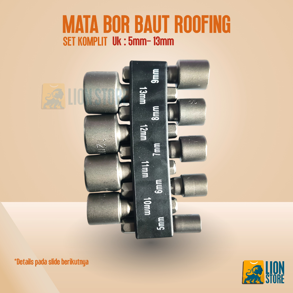 BAUT ROOFING 9 PCS MATA SHOCK SHOK MESIN BOR BAUT RUMPING M5 M6 M7 M8 M9 M10 M11 M12 M13