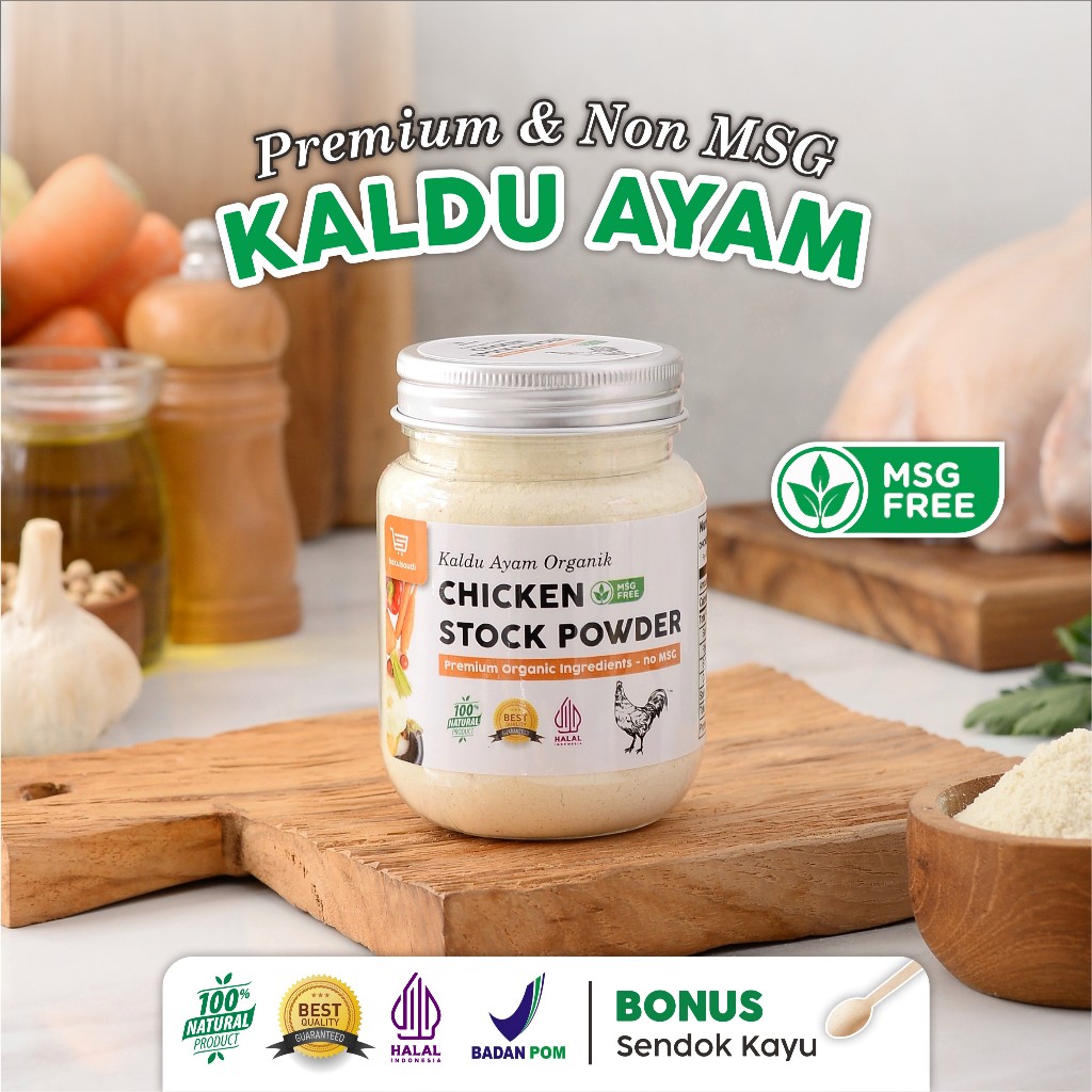 

Kaldu Ayam Non MSG Bubuk Organik / Bumbu Penyedap Ayam Organic Chicken Stock Seasoning Powder