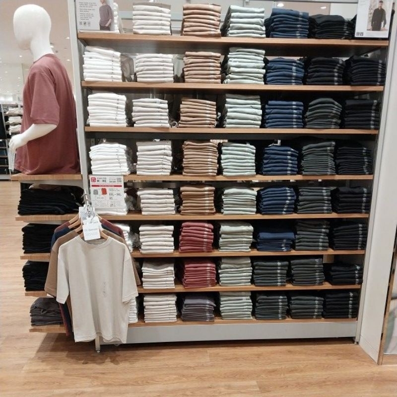 UNIQLO Kaos AIRism Katun Tshirt Oversize Kerah Bulat Lengan Pendek 1/2 Half XXL 3XL ORIGINAL