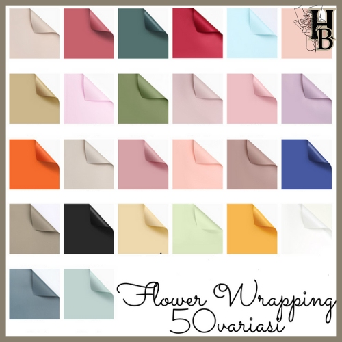 

20 LEMBAR Flower Wrapping Paper Polos Full Color Cellophane Kertas Buket Bunga Warna Solid 6199