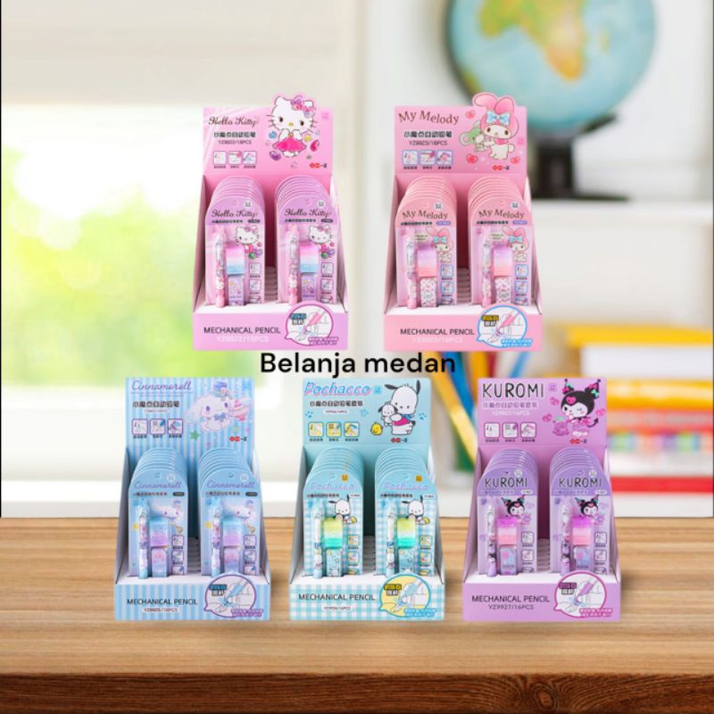 

BMD - IIGEN Set Pensil Mekanik Kuromi cinnamoroll Free Isi Pensil + Penghapus tipe 0.5