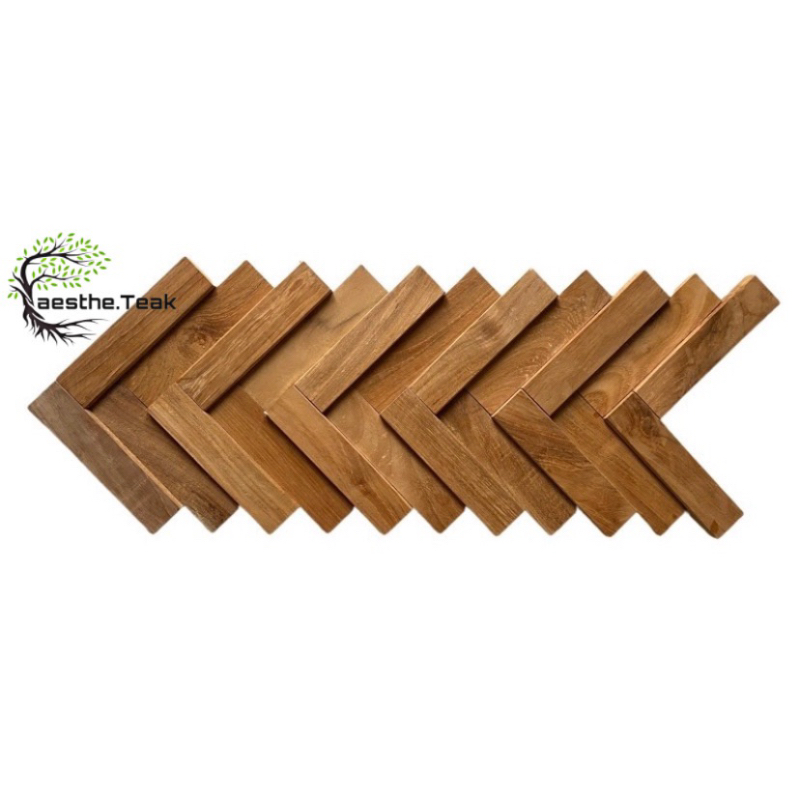 Hiasan dinding interior Panel dinding 3D kayu jati halus