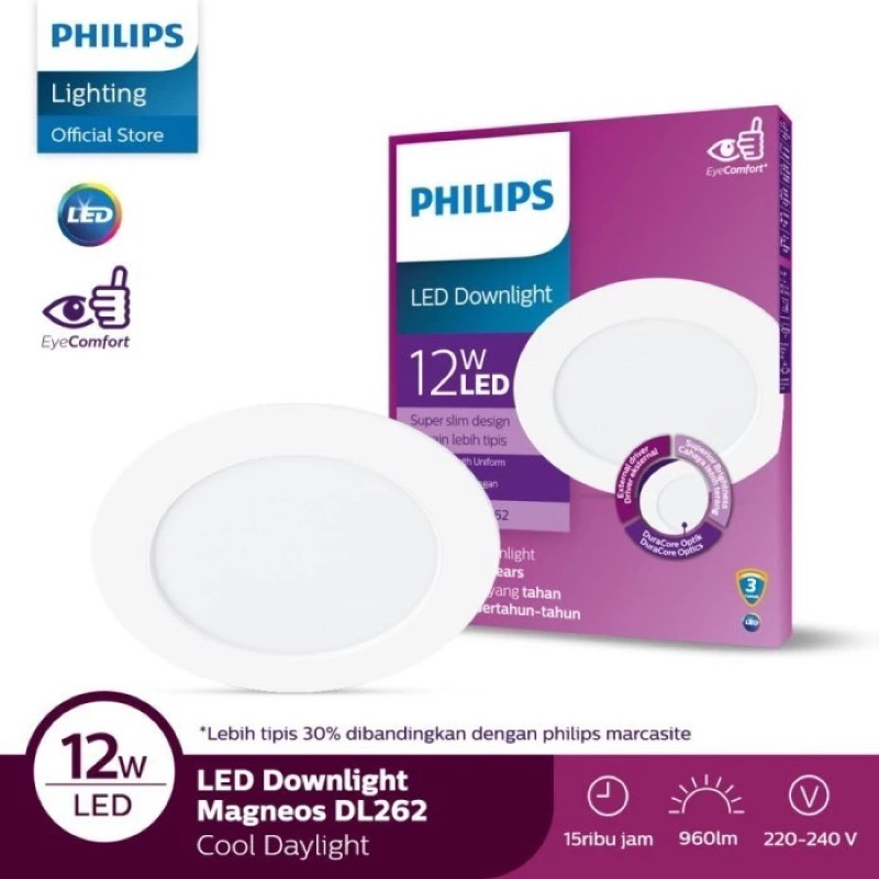 Philips Dl262 Downlight Magneos 12W 12 Watt 3000k 4000k 6500k