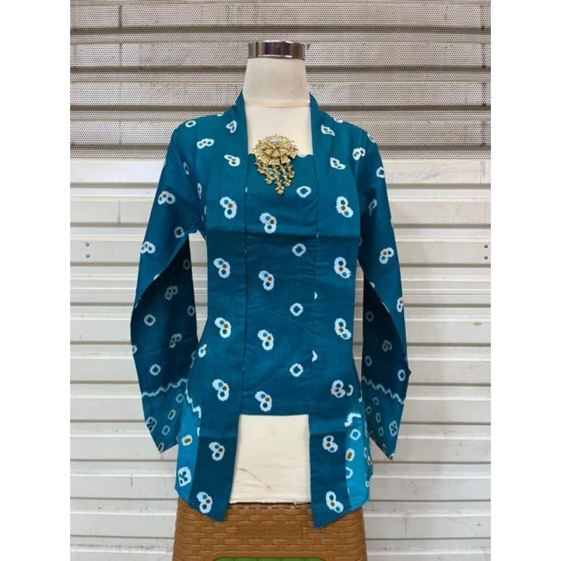 Atasan Kebaya Kutu Baru Motif Jumputan - Kebaya Kondangan Katun - Kebaya Seragam kerja Jumbo
