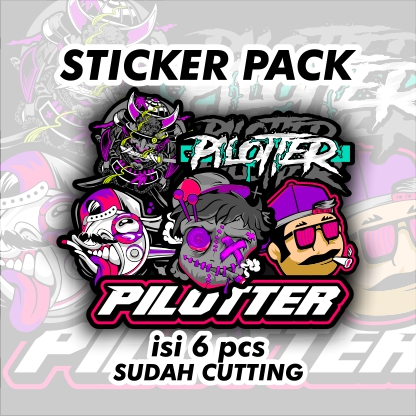 

Sticker Pack Pilotter Print Cut Bahan Vinyl Plus Laminasi Anti Gores Anti Pudar