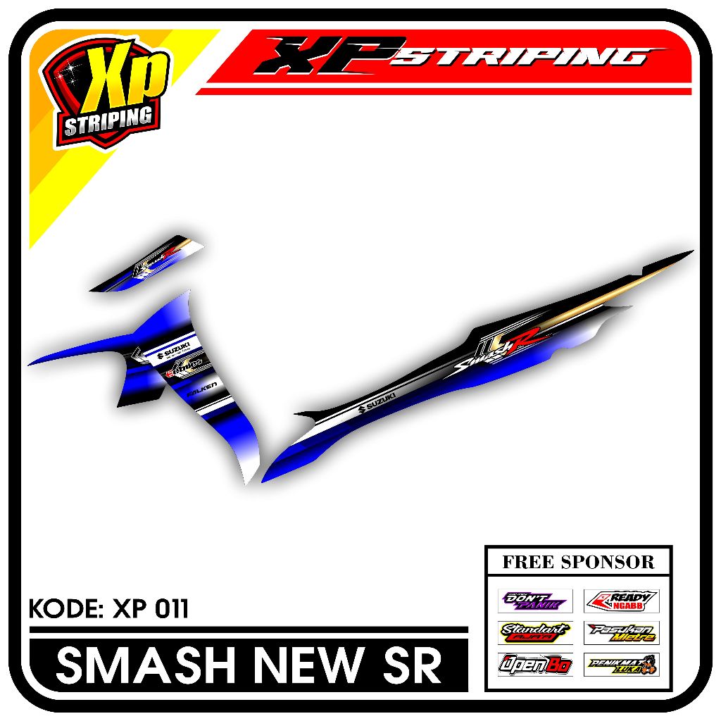 Striping Smash Sr - Sticker Striping Suzuki Smash Sr Desain Racing XP.11