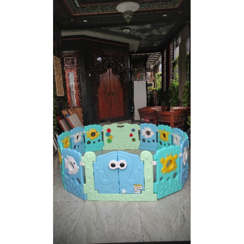 MURAH LABEILLE OCEAN BABY FENCE 12+2 PAGAR BAYI PENGAMAN PLAYPEN ANAK PRELOVED BEKAS COBY HAUS PARKL