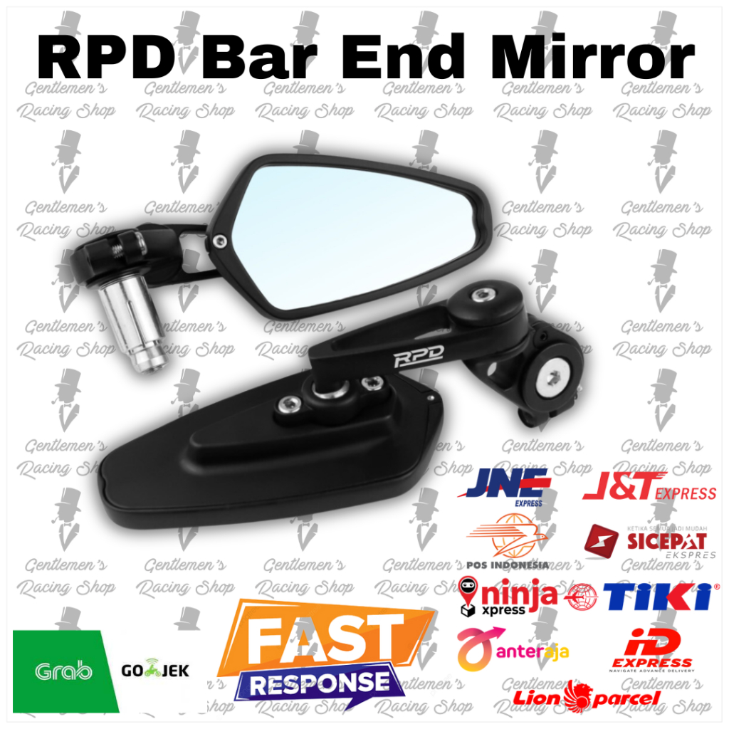 RPD Spion RPD Bar End / Spion Jalu Stang Motor Model Tanduk Oval merk RPD