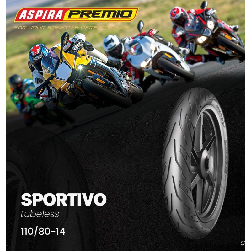 Ban Aspira 100/80-14 belakang Rear  Tubeless Vario Lexi