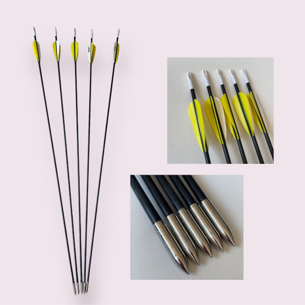 (12 PCS) ANAK PANAHAN ARROW, ARROW FIBERGLASS PANAHAN 8MM