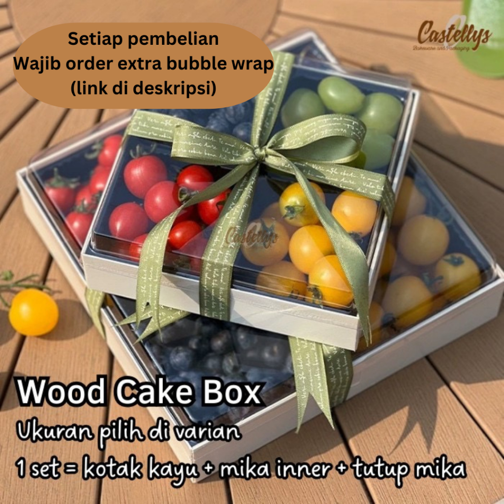 

Kotak Kayu Wood Cake Box Kue Sushi Pudding Buah Dessert Tiramisu Hampers dll