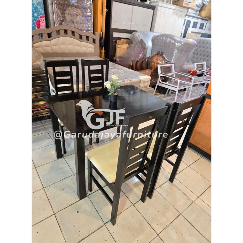 SET MEJA MAKAN 4 KURSI KAYU JOK BUSA / MEJA MAKAN 4 KURSI MINIMALIS / MEJA MAKAN KAYU JOK BUSA / MEJ