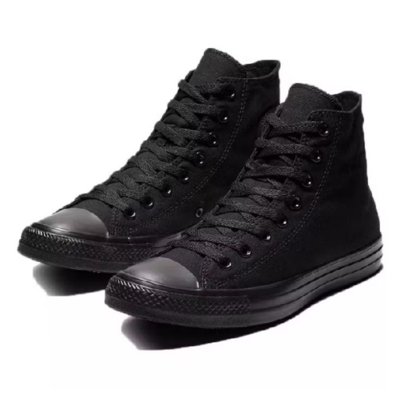 obral sepatu boot Converse full hitam, full black,sepatu sekolah pria wanita
