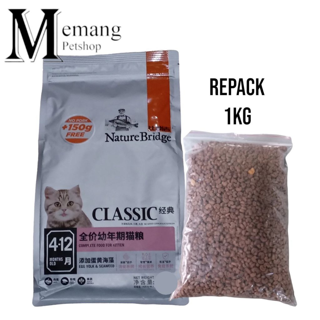 Nature Bridge Classic Kitten 1Kg Repack Makanan Anak Kucing