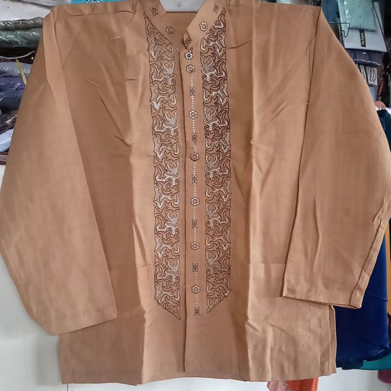 Azwa baju koko muslim takwa bordir katun halus