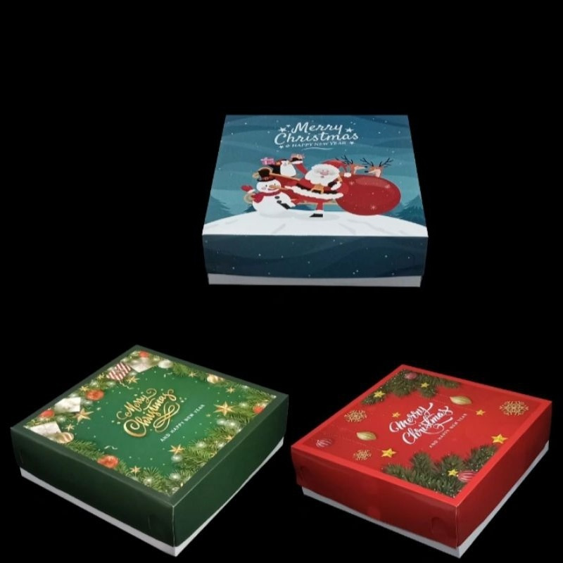 

(5 pcs) Kardus Natal 25x25x8cm Box Kue Hampers Merry Christmas Dus Parcel Natal