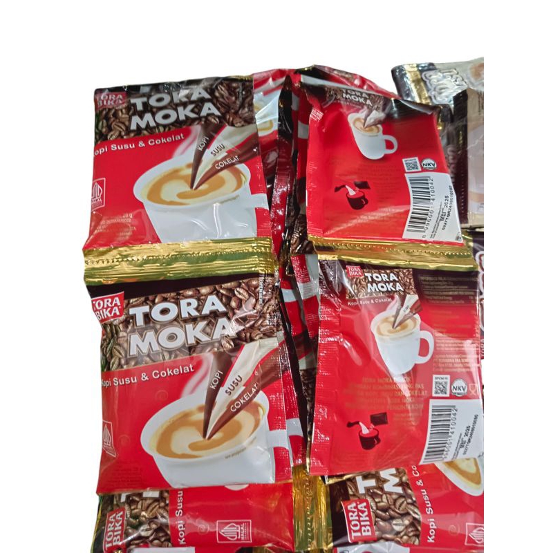 

Tora bika tora moka minuman serbuk kopi susu & cokelat 28g 1 renteng isi 10