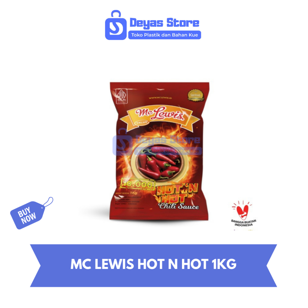 

Mc Lewis Hot and Hot Chili / Saus Cabai Xtra Hot / Saos Cabe 1kg