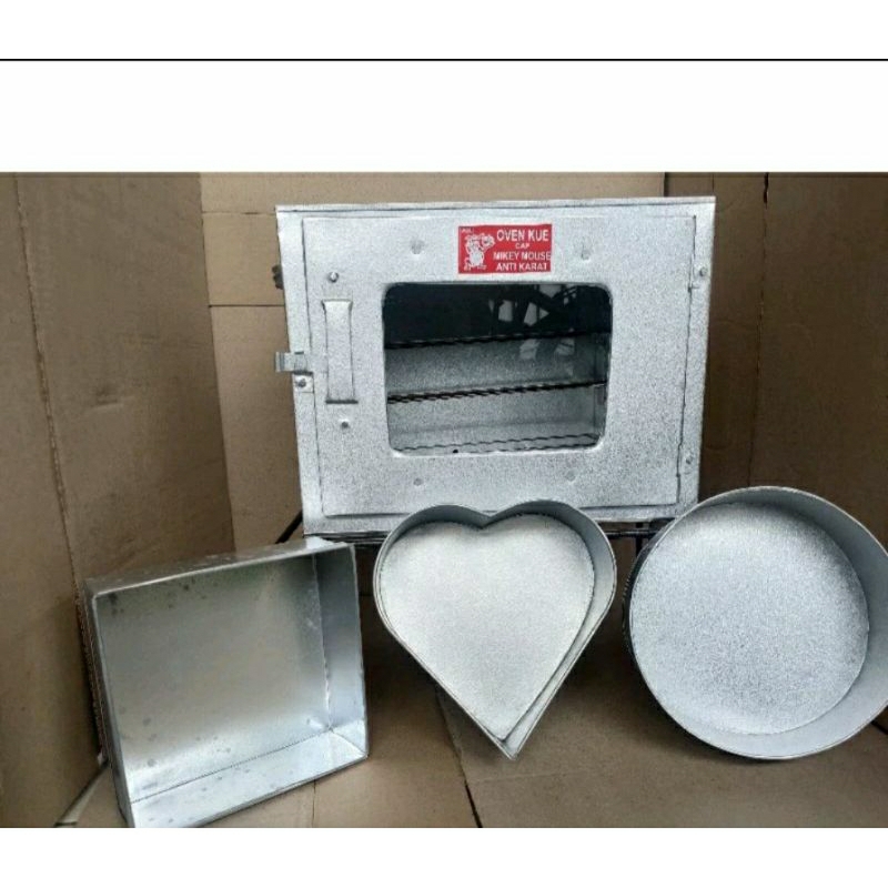 oven kompor tangkringan/loyang kotak,bulat, love