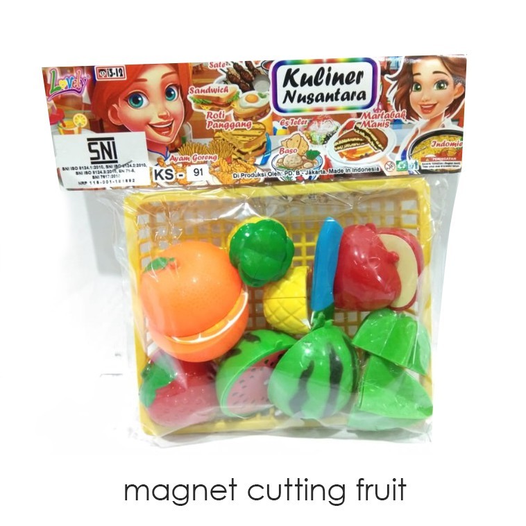 Mainan Anak MAGNET CUTTING FRUIT / vegetable potong buah magnet/ buah sayur potong plastik