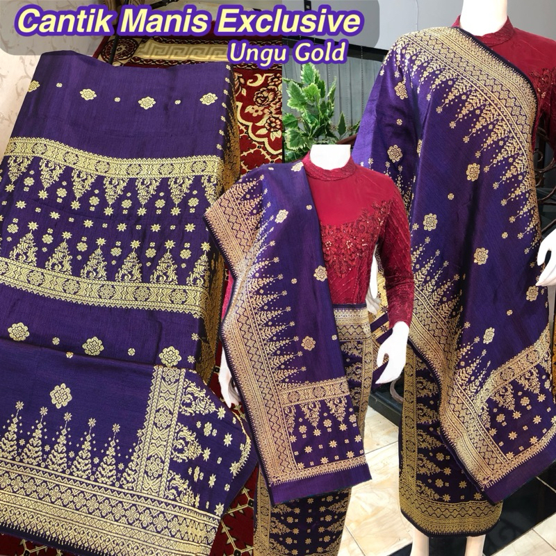 Songket Cantik Manis Exclusive Ungu Gold / Songket tenun asli palembang / ilham songket palembang