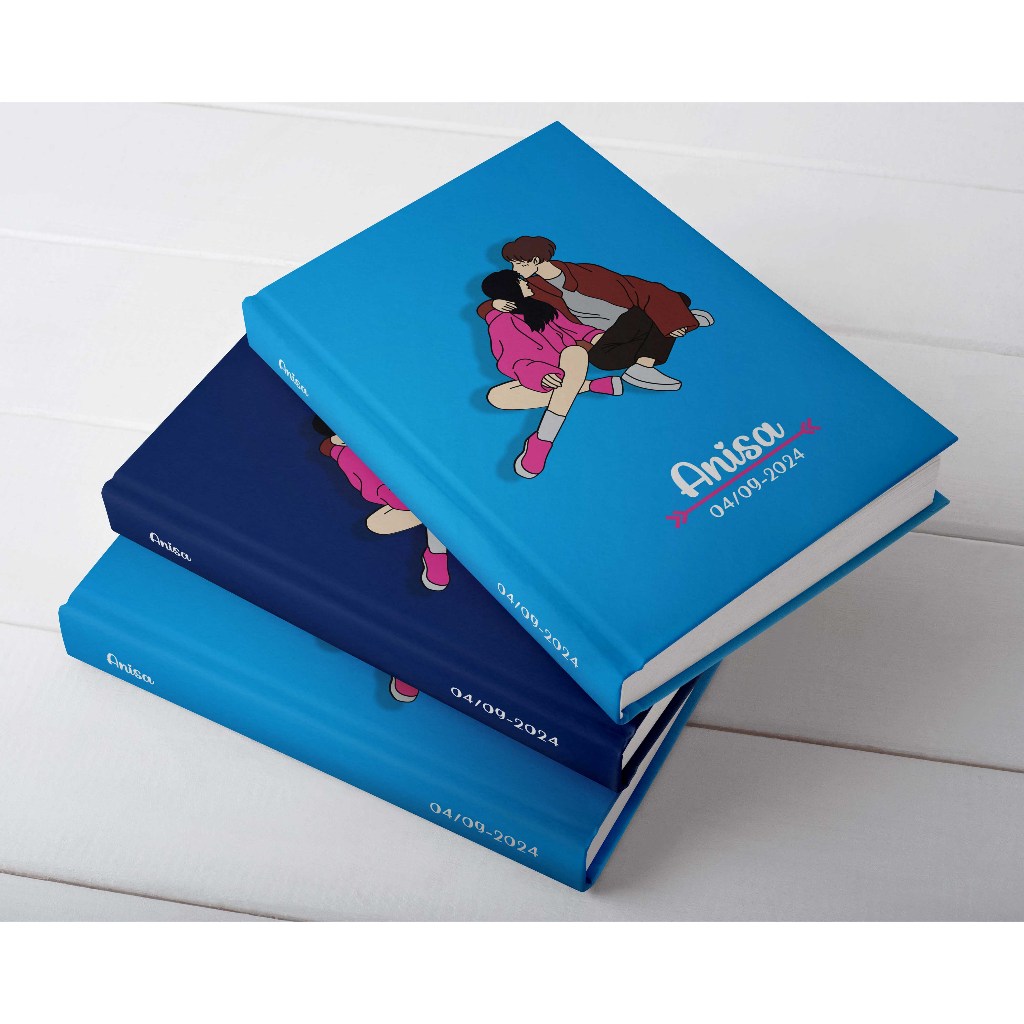 

notes book, hard cover ( custom: nama, tgl bulan tahun & quotes)