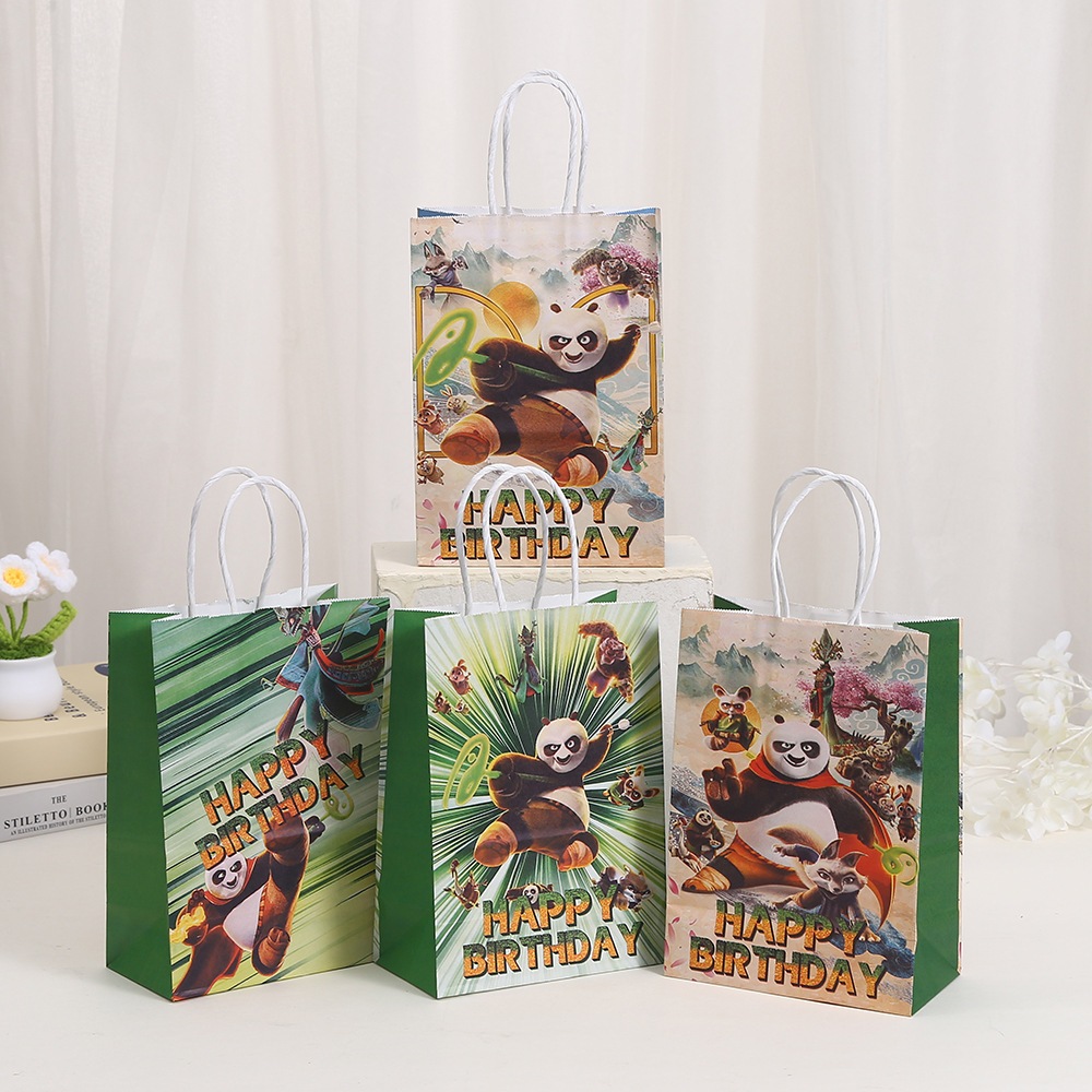 

Paperbag HAPPY BIRTHDAY KUNGFU PANDA goodie bag ultah anak cute / tempat snack hadiah15x8x21cm