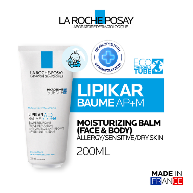 La Roche Posay Lipikar Baume AP+M Balm 200ml- Face/ Body Moisturizer Kulit Alergi/ Sensitif/ Kering