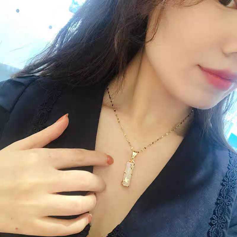Kalung Titanium Wanita Liontin Model Tabung Warna Kalung Titanium Anti Karat