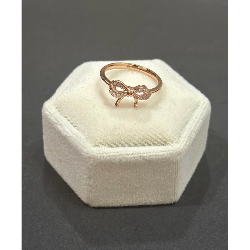 Cincin Emas Pita Variasi Sirkon 17k Amero
