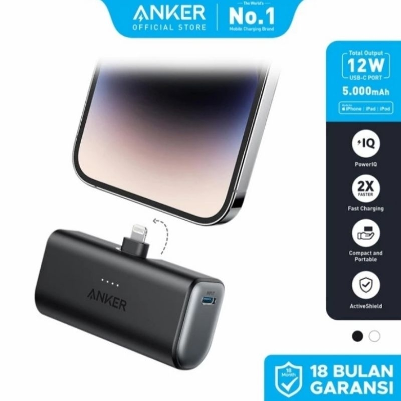 Anker Powerbank Nano Built in Lighting Connector Original